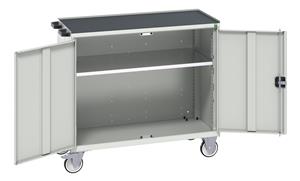 Bott Verso Mobile  Drawer Cupboard  Tool Trolleys and Tool Butlers Verso 1050 x 550 x 965 Mobile 2 Door 1 Shelf Top Tray